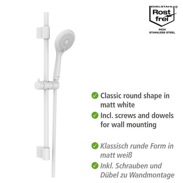 Produktbild: Brauseset Watersaving Wei&szlig;, L&auml;nge Stange: 70 cm