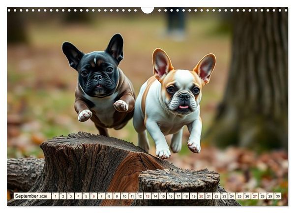 Produktbild: Frenchies in Spiellaune (Wandkalender 2026 DIN A3 quer), CALVENDO Monatskalender