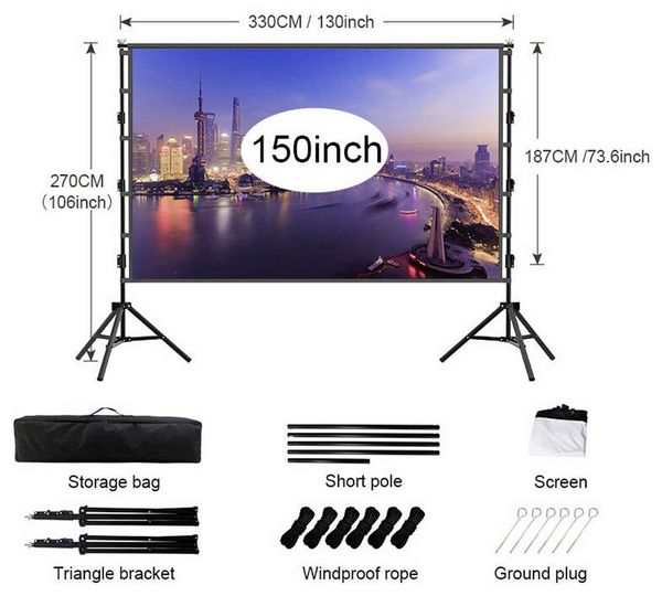 Produktbild: SpeaKa Professional SP-PST-314 Stativleinwand Bildformat: 16:9