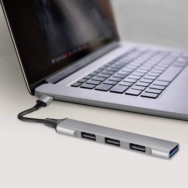 Produktbild: LogiLink UA0391 USB-Hub 4 Port USB-A USB 3.0 5 GBit/s Aluminium-Grau UA0391