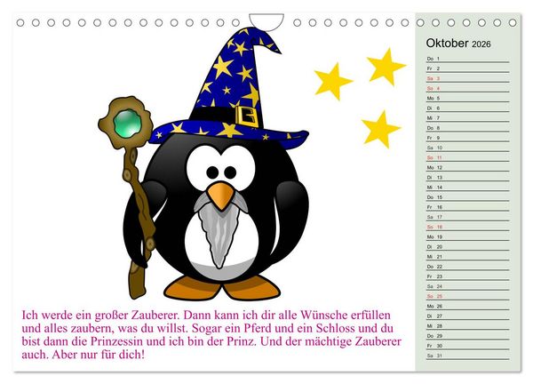 Produktbild: Pinguin-Elfe (Wandkalender 2026 DIN A4 quer), CALVENDO Monatskalender
