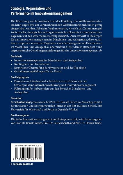 Produktbild: Strategie, Organisation und Performance im Innovationsmanagement