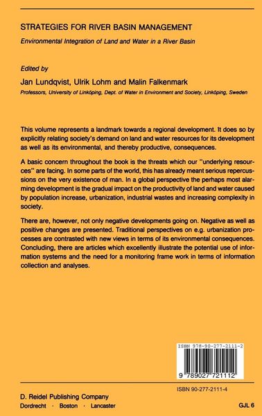 Produktbild: Strategies for River Basin Management
