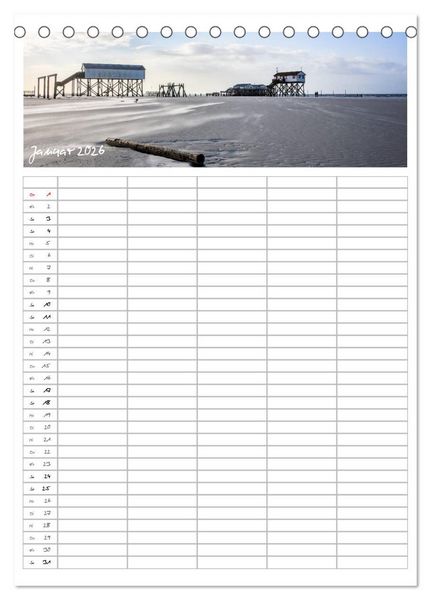 Produktbild: Nordfriesland - Familienplaner (Tischkalender 2026 DIN A5 hoch), CALVENDO Monatskalender