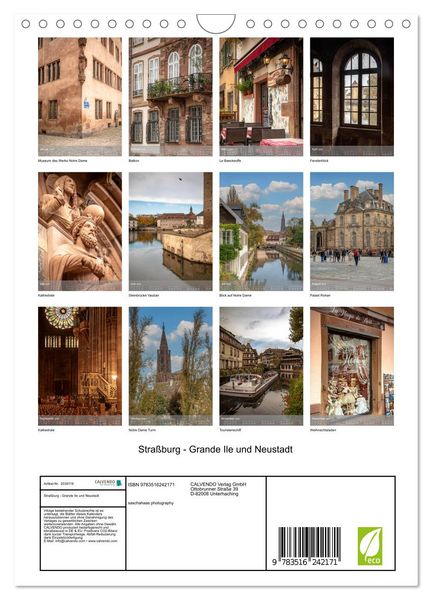 Produktbild: Stra&szlig;burg - Grande Ile und Neustadt (Wandkalender 2026 DIN A4 hoch), CALVENDO Monatskalender