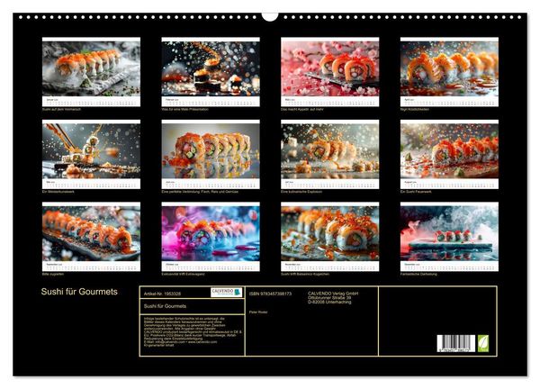Produktbild: Sushi f&uuml;r Gourmets (Wandkalender 2026 DIN A2 quer), CALVENDO Monatskalender