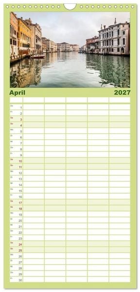 Produktbild: Familienplaner 2027 - Venedig mit 5 Spalten (Wandkalender, 21 x 45 cm) CALVENDO