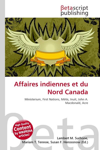 Produktbild: Affaires indiennes et du Nord Canada