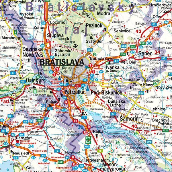 Slowakische Republik 1 : 400 000. Autokarte