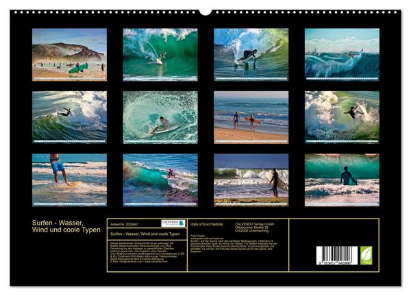 Produktbild: Surfen - Wasser, Wind und coole Typen (hochwertiger Premium Wandkalender 2026 DIN A2 quer), Kunstdruck in Hochglanz