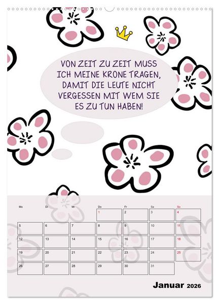 Produktbild: K&ouml;nigin &uuml;ber alles! Typokalender f&uuml;r starke Frauen (hochwertiger Premium Wandkalender 2026 DIN A2 hoch), Kunstdruck in Hochglanz