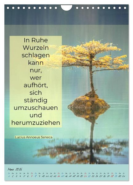Produktbild: Aktiviere deine Gelassenheit Weisheiten und Zitate (Wandkalender 2026 DIN A4 hoch), CALVENDO Monatskalender