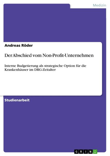 Produktbild: Der Abschied vom Non-Profit-Unternehmen