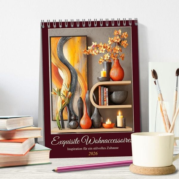 Produktbild: Exquisite Wohnaccessoires. Inspiration f&uuml;r ein stilvolles Zuhause (Tischkalender 2026 DIN A5 hoch), CALVENDO Monatskalender
