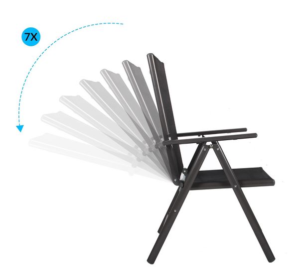 Produktbild: 2er-Set Gartenst&uuml;hle klappbar 7-fach verstellbar