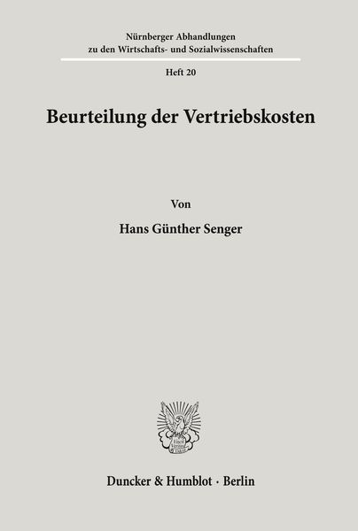 Produktbild: Beurteilung der Vertriebskosten.