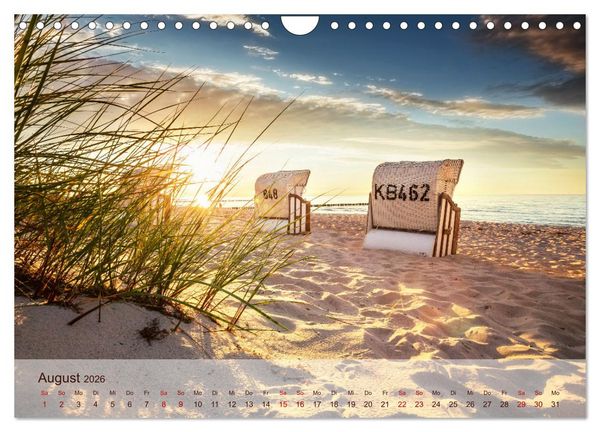 Produktbild: Moin Moin Sch&ouml;ne Stunden am Ostseestrand (Wandkalender 2026 DIN A4 quer), CALVENDO Monatskalender
