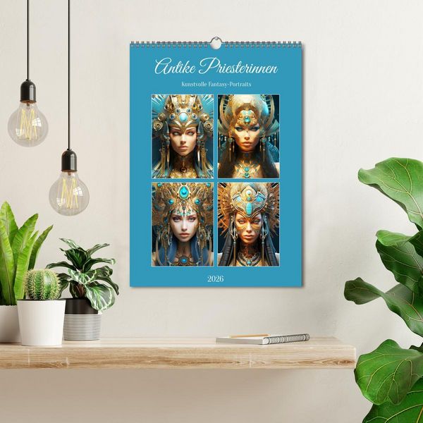 Produktbild: Antike Priesterinnen. Kunstvolle Fantasy-Portraits (Wandkalender 2026 DIN A3 hoch), CALVENDO Monatskalender