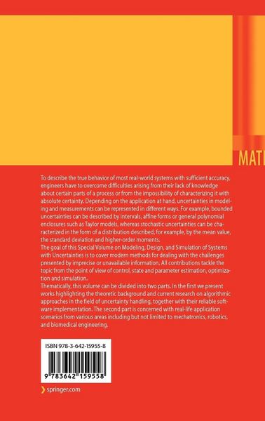 Produktbild: Modeling, Design, and Simulation of Systems with Uncertainties