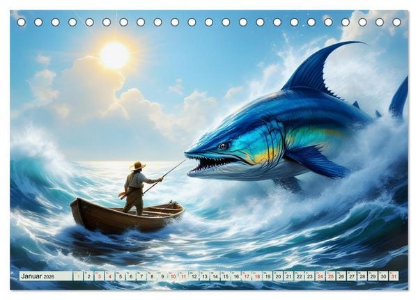 Produktbild: Die unbezwingbaren Fische (Tischkalender 2026 DIN A5 quer), CALVENDO Monatskalender