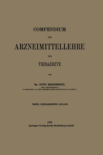Produktbild: Compendium der Arzneimittellehre f&uuml;r Tieraerzte