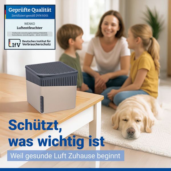 Produktbild: Raumentfeuchter Mod. Cube Beige 500 g, 2er Set, beugt Schimmel und Ger&uuml;chen vor
