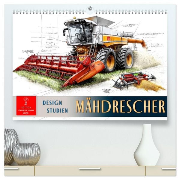 Produktbild: M&auml;hdrescher - Design Studien (hochwertiger Premium Wandkalender 2026 DIN A2 quer), Kunstdruck in Hochglanz
