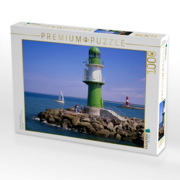 Produktbild: CALVENDO Puzzle Leuchtturm Warnem&uuml;nde | 1000 Teile Lege-Gr&ouml;&szlig;e 64x48cm Foto-Puzzle f&uuml;r gl&uuml;ckliche Stunden