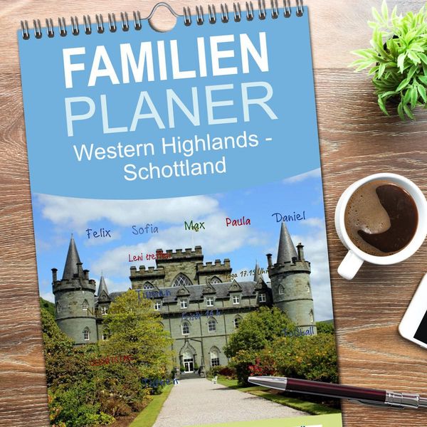 Produktbild: Familienplaner 2026 - Western Highlands - Schottland mit 5 Spalten (Wandkalender, 21 x 45 cm) CALVENDO