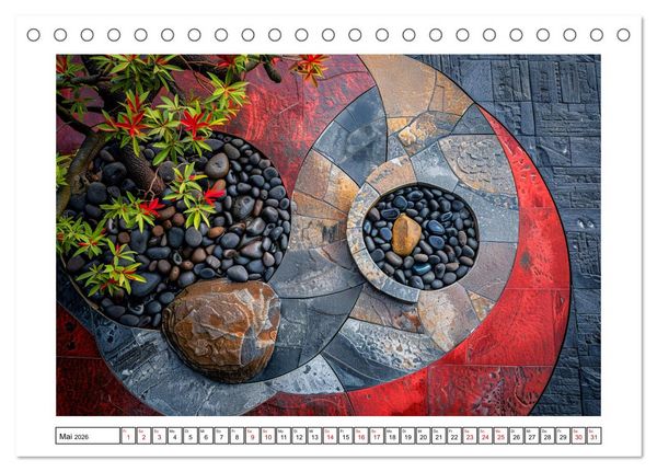 Produktbild: Augenmeditation im Zen Garten (Tischkalender 2026 DIN A5 quer), CALVENDO Monatskalender