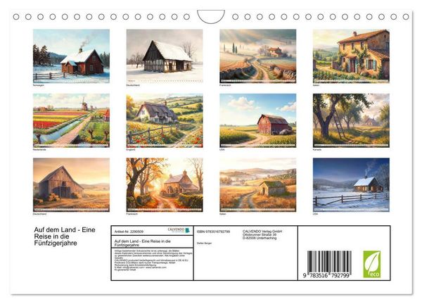 Produktbild: Auf dem Land - Eine Reise in die F&uuml;nfzigerjahre (Wandkalender 2027 DIN A4 quer), CALVENDO Monatskalender