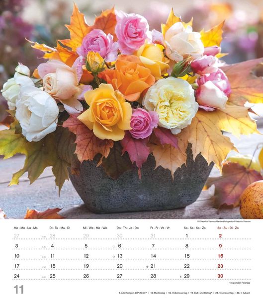Produktbild: Alpha Edition - Der Duft der Rosen 2025 Bildkalender, 30,x34cm, Kalender mit sch&ouml;nen Bildmotiven f&uuml;r jeden Monat, Monats&uuml;bersicht, Feiertage DE/AT/CH und internationales Kalendarium