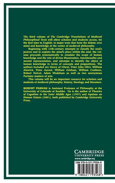 Produktbild: The Cambridge Translations of Medieval Philosophical Texts