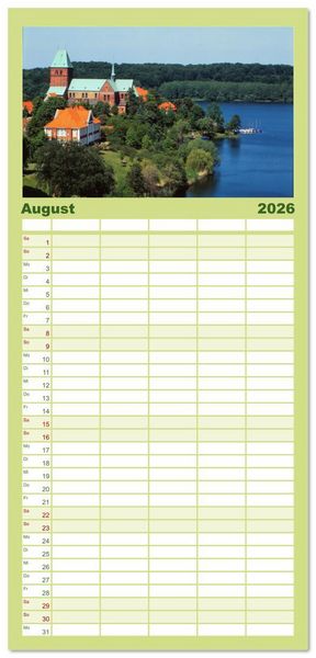 Produktbild: Familienplaner 2026 - Schleswig-Holstein Du bist so sch&ouml;n mit 5 Spalten (Wandkalender, 21 x 45 cm) CALVENDO
