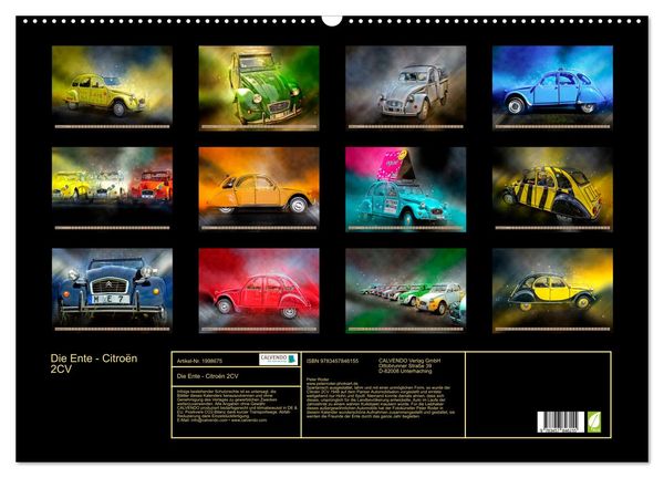 Produktbild: Die Ente - Citro&euml;n 2CV (Wandkalender 2026 DIN A2 quer), CALVENDO Monatskalender