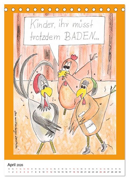 Produktbild: Das mecklenburger Landhuhn "Krisenh&uuml;hner" (Tischkalender 2026 DIN A5 hoch), CALVENDO Monatskalender