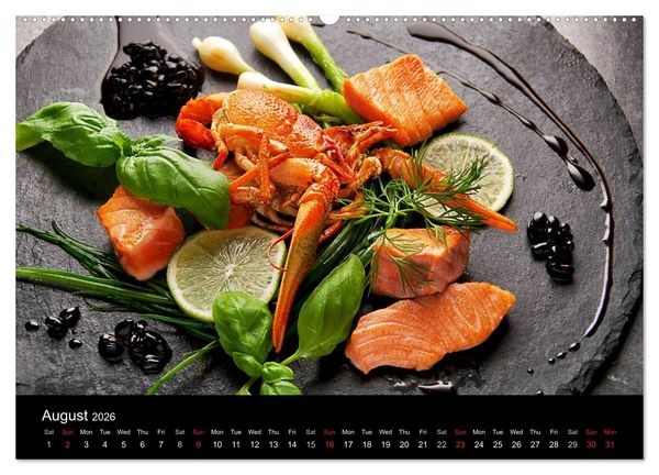 Produktbild: Delicious - Gourmet Food Calendar 2026 / UK-Version (High Quality Premium Wall Calendar 2026 DIN A2 landscape),CALVENDO 12 Month Wall Calendar