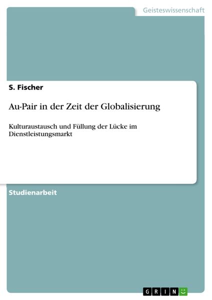Produktbild: Au-Pair in der Zeit der Globalisierung