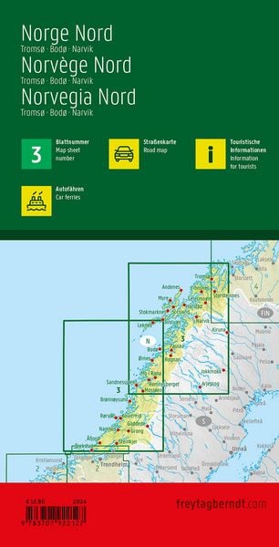 Produktbild: Freytag & berndt Stra&szlig;enkarte Norwegen Nord, Troms&oslash; - Bod&oslash; -