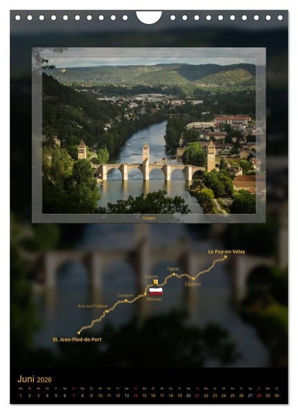 Produktbild: Jakobsweg Via Podiensis (Wandkalender 2026 DIN A4 hoch), CALVENDO Monatskalender
