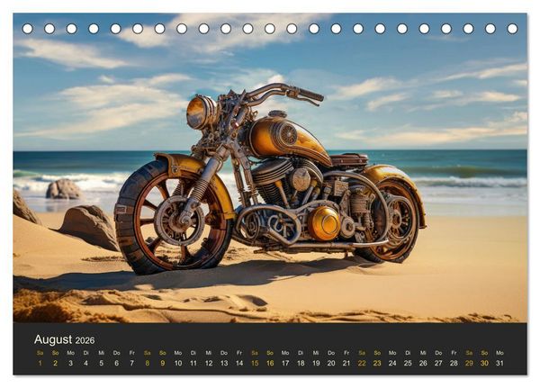 Produktbild: Steampunk Motorr&auml;der (Tischkalender 2026 DIN A5 quer), CALVENDO Monatskalender
