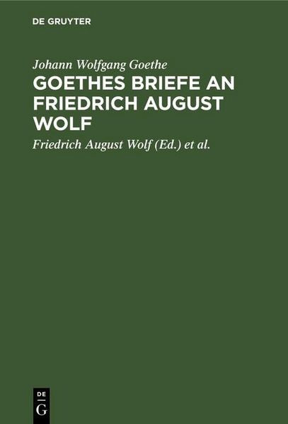 Produktbild: Goethes Briefe an Friedrich August Wolf