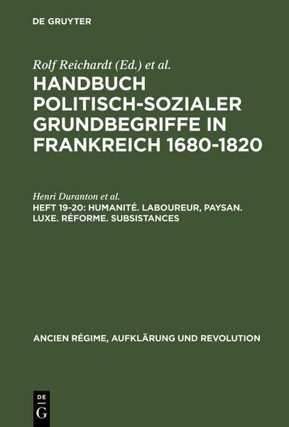 Produktbild: Humanit&eacute;. Laboureur, Paysan. Luxe. R&eacute;forme. Subsistances