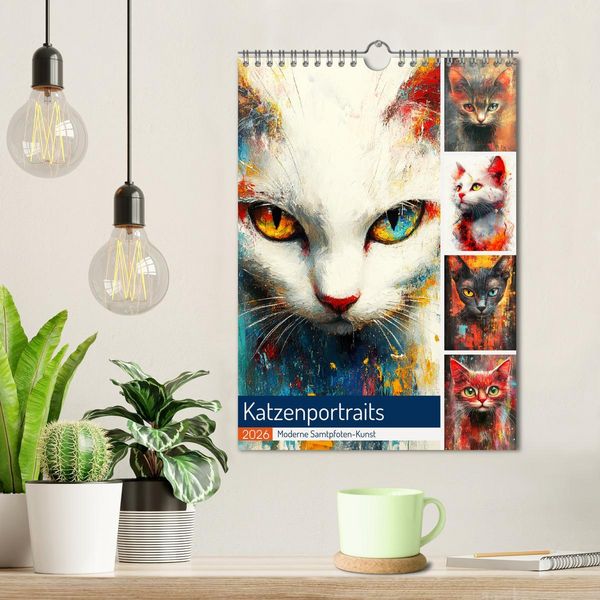 Produktbild: Katzenportraits. Moderne Samtpfoten-Kunst (Wandkalender 2026 DIN A4 hoch), CALVENDO Monatskalender