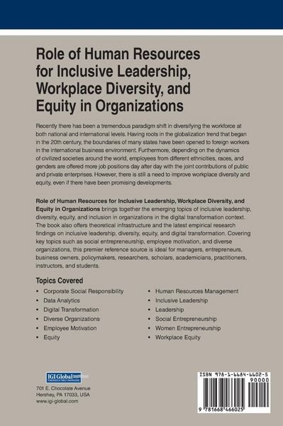 Produktbild: Role of Human Resources for Inclusive Leadership, Workplace Diversity, and Equity in Organizations