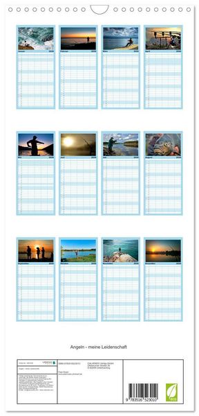 Produktbild: Familienplaner 2026 - Angeln - meine Leidenschaft mit 5 Spalten (Wandkalender, 21 x 45 cm) CALVENDO