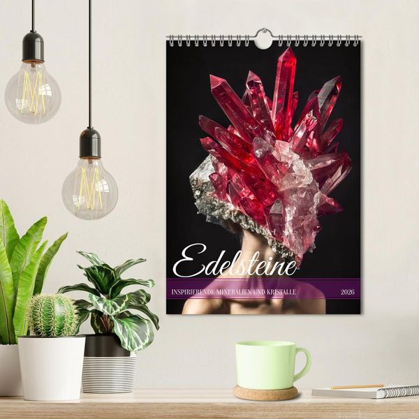Produktbild: Edelsteine - Inspirierende Mineralien und Kristalle (Wandkalender 2026 DIN A4 hoch), CALVENDO Monatskalender