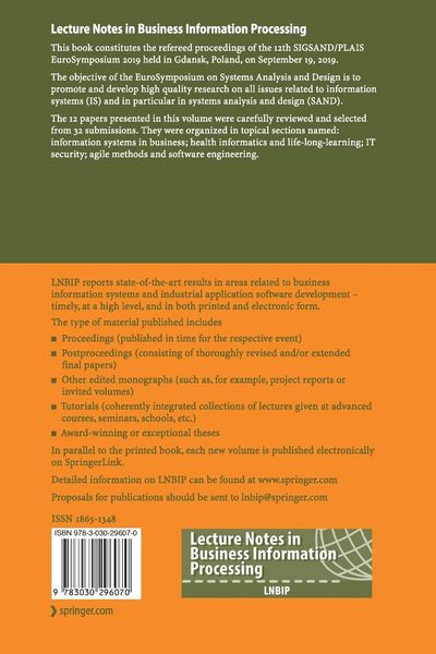 Produktbild: Information Systems: Research, Development, Applications, Education