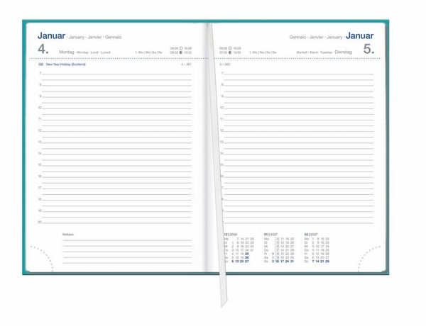 Produktbild: Tages-Cheftimer A6, petrol 2027