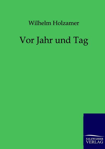 Produktbild: Vor Jahr und Tag